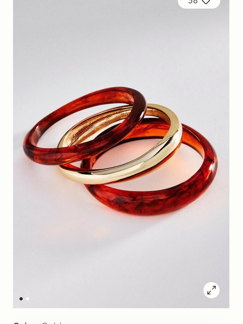Bauble bar raven resin Gold and Tortoiseshell Bangle Stack trio Bracelet Set